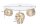 Couchtisch Hartglas Metall in Gold 90 x 90 cm