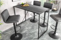 Bartisch Marmor Optik Schwarz 120 x 60 cm Metall MDF
