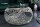 Table basse métal verre trempé argent 74x74 cm artisanale