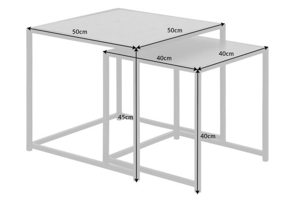 Beistelltisch 2er Set in Anthrazit Schwarz