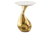 Beistelltisch 36x36 cm Marmor Metall in Weiß Gold...