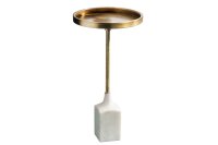 Beistelltisch Weiß Gold 30x30 cm Marmor Metall...