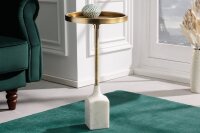 Beistelltisch Weiß Gold 30x30 cm Marmor Metall...