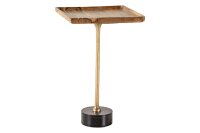 Table dappoint en bois dacacia marbre métal or noir