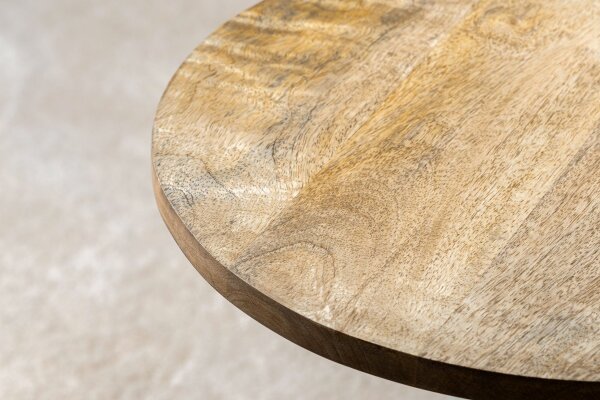Beistelltisch Mango Holz Marmor Metall Handarbeit Ø 33 cm