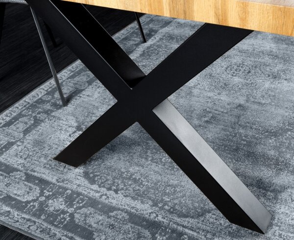 Table de salle à manger Bord darbre 180 x 90 cm x -pieds Industrial