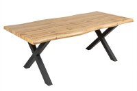 Esstisch Baumkante 180 x 90 cm x -Beine Industrial