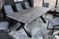 Table de salle à manger en gris noir 180 x 90 cm...