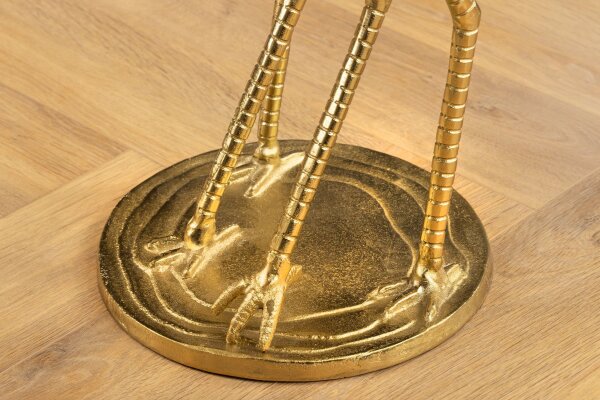 Beistelltisch Gold 40x42 cm Hartglas Metall Handarbeit