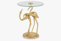 Table dappoint verre dur métal doré 40x42...