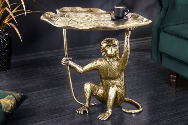 Beistelltisch Metall in Gold Antik 55x50 cm Handarbeit