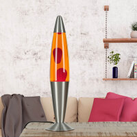 JENNY Lampe à Lave Orange Cire Rouge 42cm de haut...