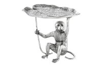 Beistelltisch Metall in Silber 55x50 cm Handarbeit