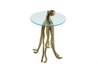 Table dappoint verre dur métal en laiton 45x45 cm...