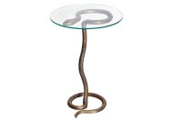 Beistelltisch Hartglas Metall in Kupfer 45x45 cm Handarbeit