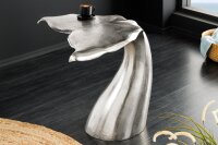 Beistelltisch Metall in Silber 57x50 cm Handarbeit