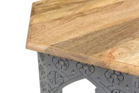 Beistelltisch Mangoholz Orientalisch Shabby Grau B: 45 cm