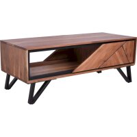 Table basse 120 cm bois métal avec tiroirs MONRO