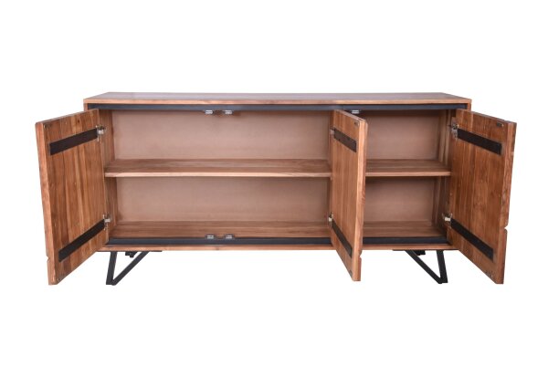 Sideboard 150 cm breit H: 76 cm Modern Akazienholz Metall
