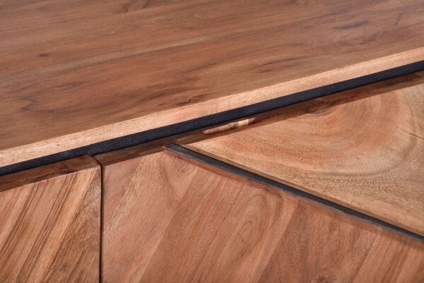 Sideboard 150 cm breit H: 76 cm Modern Akazienholz Metall
