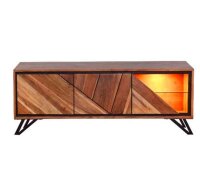 TV lowboard moderne avec éclairage 150 cm bois...