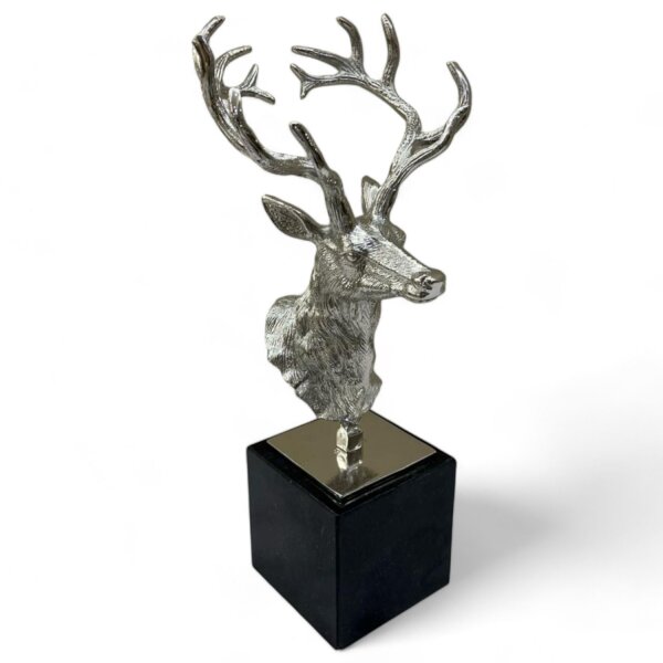 Statue décorative petite H : 48,5 cm Cerf Design Argent Noir