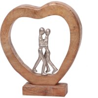 Statue décorative Bois de mangue Aluminium 31 cm...