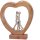 Deko Statue Mangoholz Aluminium 31 cm hoch Herz Paar