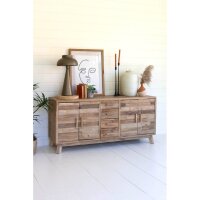 Sideboard 150 cm Holz Eisen mit Schubladen Türen...