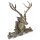 Deko Hirsch Kopf Jagdtroph&auml;e 41 cm hoch Wand in Silber