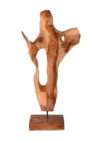 Massive Teak Holz Statue 85 cm hoch Unikat Handarbeit