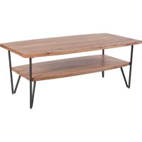 Table basse 110 cm bois acier avec espace de rangement...