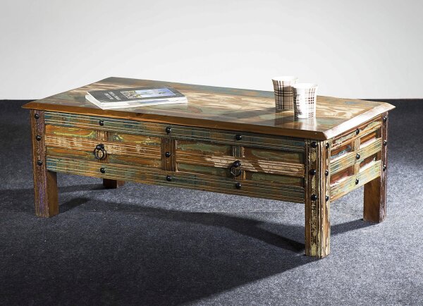 Couchtisch mit Schubladen 115 cm Holz Bunt BLAIR