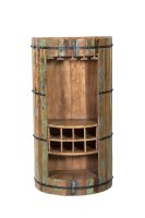 Barschrank Holz 115 cm hoch halbrund für Hausbar Party