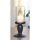 Kerzenst&auml;nder Glas Stahl H: 27 cm Schwarz  DOYLE