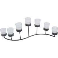 Kerzenständer Schwarz Glas Stahl B: 66 cm für...