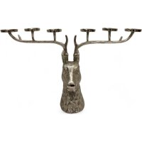 Bougeoir de table 89 cm de long design cerf en argent