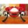 Bougeoir verre métal rouge noir avec bougie boule Ø 21 cm