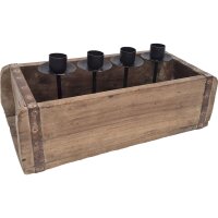 Rustikaler Kerzenhalter für Stabkerzen L: 32 cm Holz...