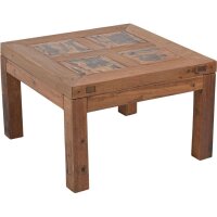 Table basse carrée teck bois brun L : 70 cm