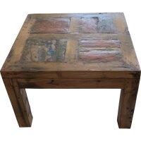 Table basse carrée teck bois brun L : 70 cm