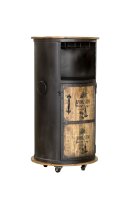 Armoire bar avec roulettes H : 115 cm Acier Bois Noir...