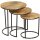 Beistelltisch 3er Set rund &Oslash; 36/43/50 cm Mangoholz Stahl