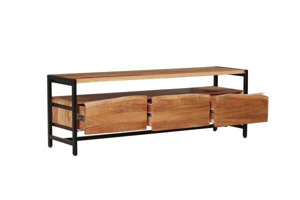 TV Lowboard 145 cm mit Schubladen Holz Eisen Industrial