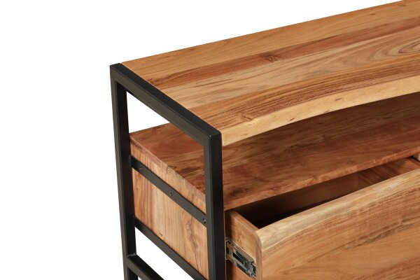 TV Lowboard 145 cm mit Schubladen Holz Eisen Industrial
