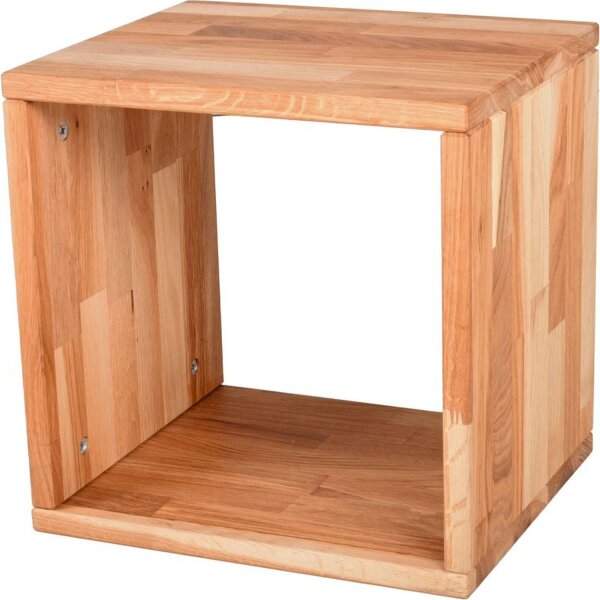 Würfel Beistelltisch Holz Eiche H: 36 cm Modern vielseitig