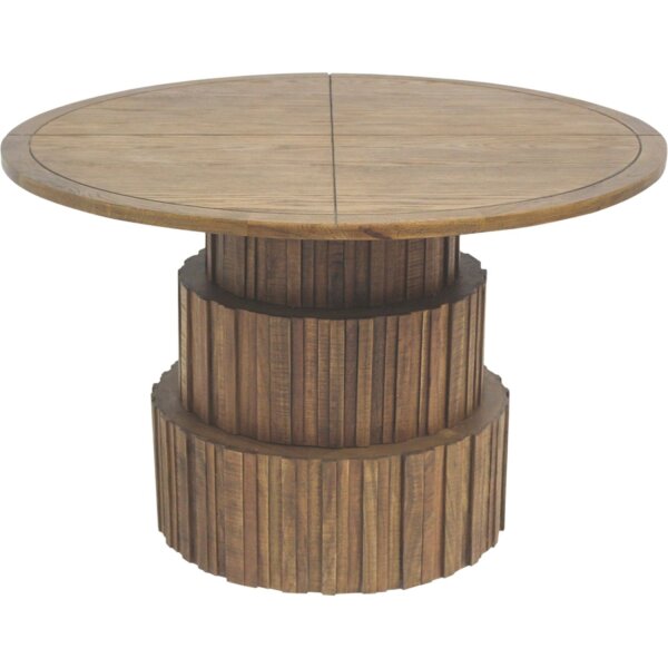 Table de salle à manger ronde Ø 120 cm pliable Pied colonne bois plastique