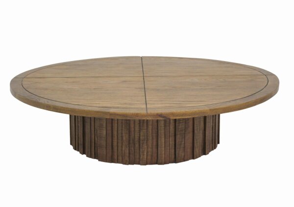 Table de salle à manger ronde Ø 120 cm pliable Pied colonne bois plastique