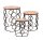 Beistelltisch 3er Set Vintage Design Mangoholz Eisen rund
