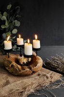 Kerzenständer Unikat Teak Holz Eisen Ø 30cm...